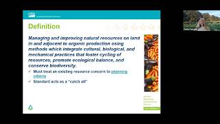 NRCS Organic Transition Initiative Webinar with Kaitlin Farbotnik NJ NRCS [upl. by Atinahs]