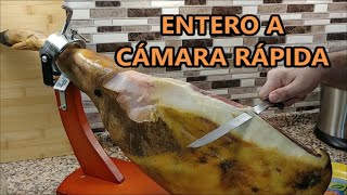 COMO CORTAR JAMÓN EN CASA DE PRINCIPIO A FIN 🔪🐖 a cámara rápida 📹 [upl. by Htide]