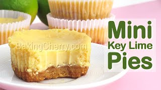 Mini Key Lime Pies Recipe  How to Make Lime or Lemon Pie with Graham Cracker Crust  Baking Cherry [upl. by Henigman]