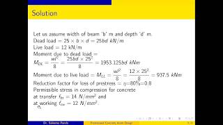 Prestressed concrete beam design Example 2 [upl. by Eirrot90]