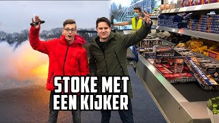 WIJ GAAN DE ALDI VUURWERK LEEG KOPEN  STOKE MET EEN KIJKER [upl. by Ahtamat927]