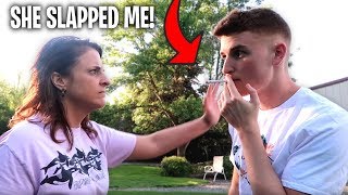 Mom Catches Son Smoking CIGARETTES Slaps me PRANK [upl. by Windham]