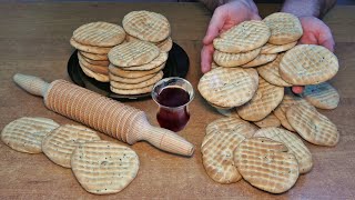 Traditional Maras Corek Recipe Easy Crispy Pastries made with a Striped Rolling Pin [upl. by Burnside]