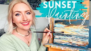 Sunset Painting for Beginners in Acrylic [upl. by Anerys13]