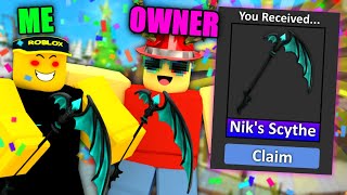 Nikilis Owner Gives Me The RAREST KNIFE In Roblox Murder Mystery 2 [upl. by Acenom776]