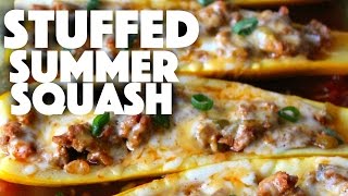 Stuffed Summer Squash  Healthy Recipe Channel [upl. by Ecnerual]