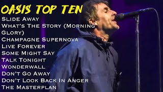 TOP 10 OASIS SONGS  BEST OF OASIS PLAYLIST 2024 [upl. by Niac]