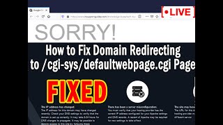 🔴LIVE How to fix Domain redirecting to cgisysdefault webpagecgi page [upl. by Bounds]