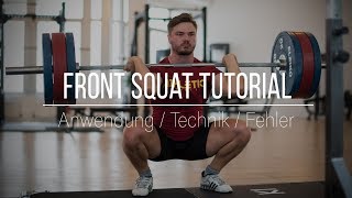 Frontkniebeugen  Front Squats Ausführung  Technik Tutorial [upl. by Schonthal987]