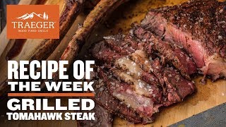 Grilled Tomahawk Steaks Recipe  Traeger Grills [upl. by Jariv]