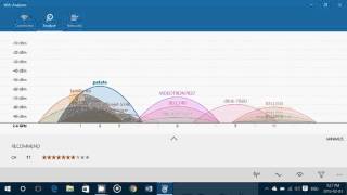 Windows 10 tips and tricks Wifi Analyzer app to view understand how to maximize signal on 24 and [upl. by Yvehc]