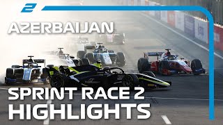 Formula 2 RACE 100 F2 Sprint Race 2 Highlights  2021 Azerbaijan Grand Prix [upl. by Adnauq]