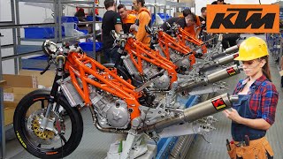 ▶️Inside Austrian KTM Factory 2023 🏍️ Manufacturing plant amp Engine assembly line Factory Tour [upl. by Rennoc]