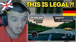 British Reacts to Bugatti Chiron on Autobahn  417 KPH GPS OnBoard CAM  POV GoPro [upl. by Ahsirat424]