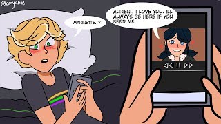 ADRIEN WATCHES MARINETTE Miraculous Ladybug Comic Dub Animations [upl. by Amatruda]