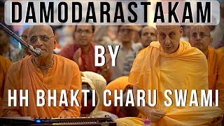 Damodarastakam by HH Bhakti Charu Swami with HH Radhanath Swami at ISKCON Noida [upl. by Dyraj]