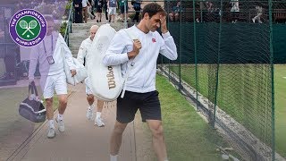 Roger Federer and Novak Djokovic arrive for Wimbledon 2019 final [upl. by Zollie271]