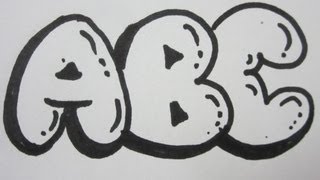 How To Draw Bubble Letters  All Capital Letters [upl. by Cristiona]