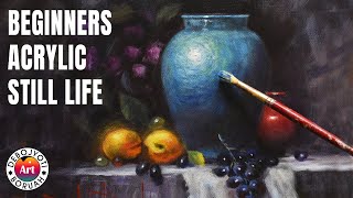 Easy Acrylic Still Life Painting for Beginners  Step by step Tutorial on Canvas by Debojyoti Boruah [upl. by Illyes]