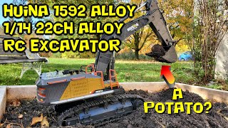 Huina 1592 114 22ch Alloy bucket Rc Excavator Remote Control [upl. by Aeresed]