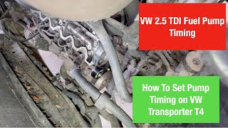 How To Set Fuel Pump Timing VW 25 5Cylinder R5 Diesel VW Transporter T4  Volvo 850 S70 V70 S80 [upl. by Charmain]