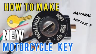 How to make a new motorcycle key when the original key was lost [upl. by Darnall487]