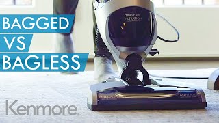 Whats the Difference Between Bagged and Bagless Vacuum Cleaners  Kenmore [upl. by Annam]