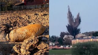 Enormous 80YearOld WWII Bomb Detonated in English City [upl. by Asilim]