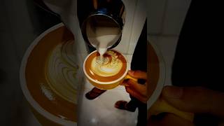 How to make a latte art tutorial lattecappuccino coffeeart coffee shorts [upl. by Ariik]