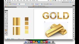 Adobe Illustrator Gradient GOLD text and logo  Illustrator Tutorial [upl. by Susann]