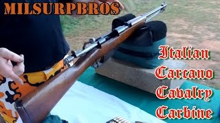 Italian Carcano Cavalry Carbine Shooting and Bolt Disassembly 65x52mm MannlicherCarcano [upl. by Aytida460]