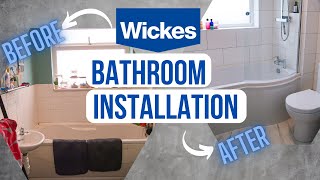 WICKES BATHROOM INSTALLATION  New Bathroom Renovation  Bathroom Transformation  Wickes Review [upl. by Eimmij]