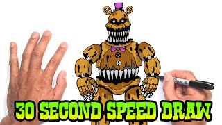 Nightmare Fredbear FNAF 4 Speed Draw Preview [upl. by Aicilyt28]