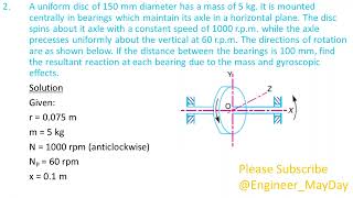 Question Solution on Gyroscopic Couple and Precessional Motion Part 1 [upl. by Seton]