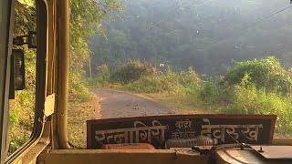 MSRTC DEVRUKH  RATNAGIRI BUS CABIN RIDE IN RURAL KONKAN [upl. by Yovonnda430]