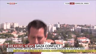 Israel Air Raid Siren Sounds During Sky Broadcast [upl. by Eanal]