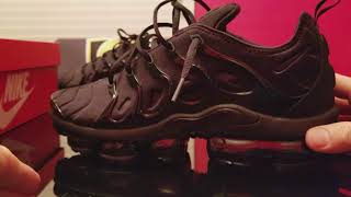 Nike Air Vapormax Plus Triple Black reviewon feet [upl. by Enorahs]