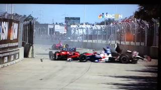 Dario Franchitti crash last lap Houston TX 10613 [upl. by Marijn]