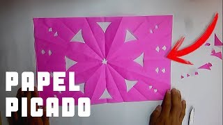 PAPEL PICADO FÁCIL  NUEVA EXPLICACIÓN  FOLKLORE MEXICANO [upl. by Winchell]