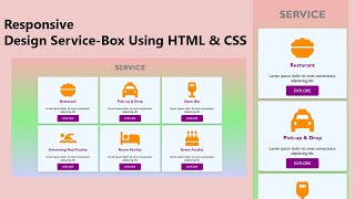 Responsive Service Box Design Using HTML amp CSS  Website Design Tutorial  Service Box Design [upl. by Artur]