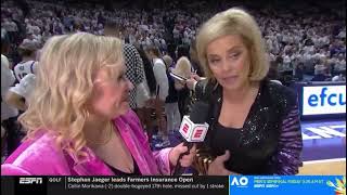 Kim Mulkey sideline interview ahead of the fourth quarter [upl. by Edahs10]