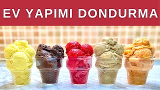 5 farklı çeşit dondurma tarifi  Evde sağlıklı dondurma yapımı  making Healthy ice cream at home [upl. by Vassell]