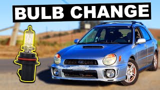 1 Minute Headlight Bulb Change 2002 Subaru Impreza WRX [upl. by Anneg]