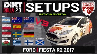 Ford Fiesta R2 2017  TT SETUPS V3  13 Locations  DiRT Rally 20 [upl. by Magavern]