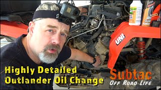 Highly Detailed How To Change The Oil In A Can Am Outlander 850 XMR [upl. by Aicak716]