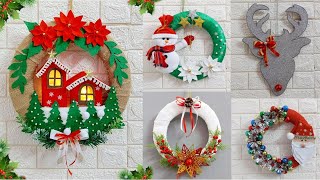 5 Economical Christmas wreath making idea step by step  DIY Low budget Christmas craft idea🎄207 [upl. by Tace]