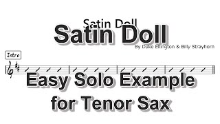 Satin Doll  Easy Solo Example for Tenor Sax [upl. by Ioves]