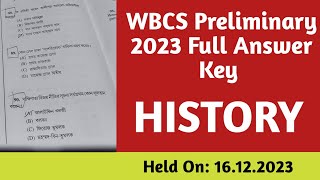 Wbcs Preliminary 2023 All History Question Paper  Wbcs Preliminary 2023 Full History Answer Key [upl. by Daiz]