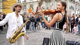 WELCOME to ITALY 🇮🇹 L italiano  Daniele Vitale amp Karolina Protsenko  Violin amp Sax Cover [upl. by Hgieloj584]