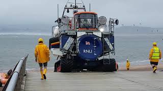 Exmouth RNLI Lifeboat Launch 260818 [upl. by Yereffej845]